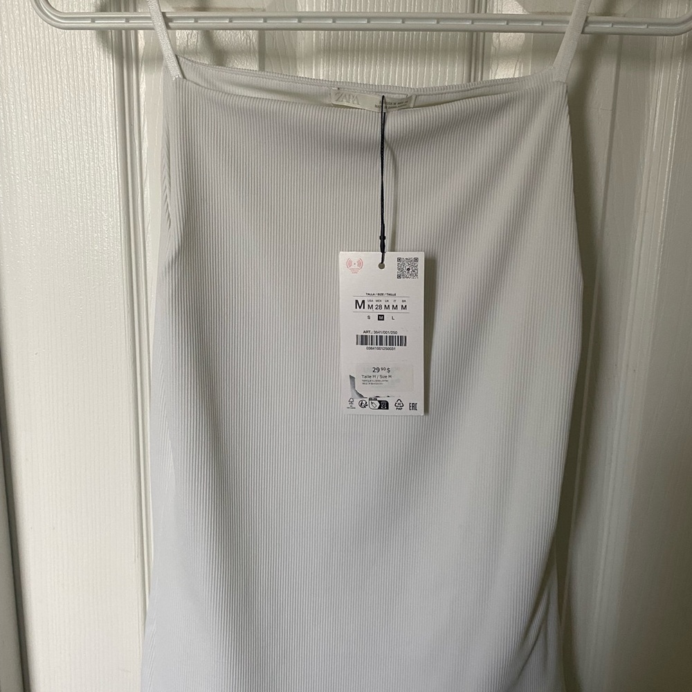 Zara White Ribbed Tank - Picture 2 of 4